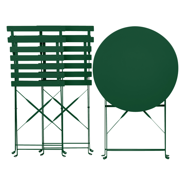 Beliani - FIORI - Bistroset voor 2 - Donkergroen - Staal