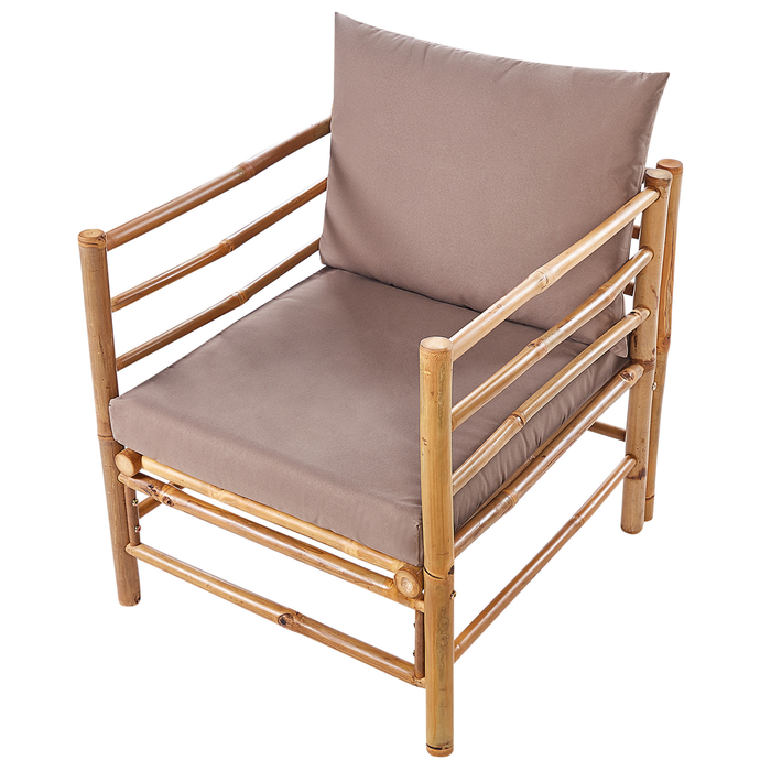 Beliani - CERRETO - Tuinstoel - Taupe - Bamboe