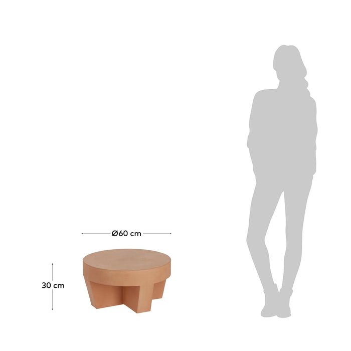 Kave Home - Vilena koffietafel terracotta Ø 60 cm