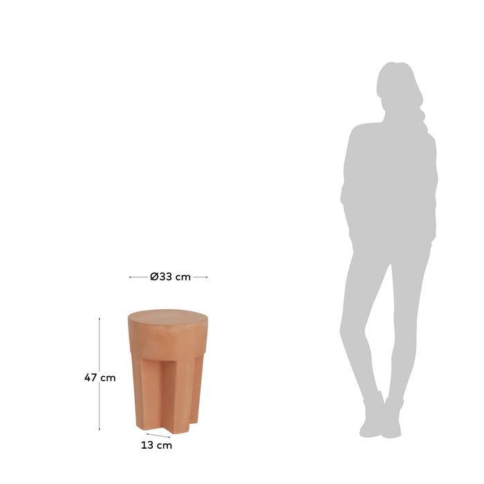 Kave Home - Vilena bijzettafel terracotta Ø 33 cm