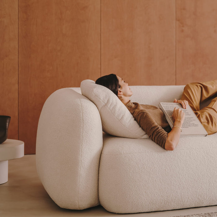 Kave Home - Aiguablava ronde salontafel in wit cement, Ø 90 cm