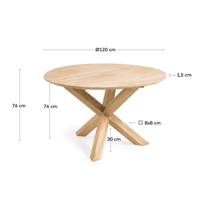 Kave Home - Teresinha ronde tuintafel van massief teakhout Ø 120 cm