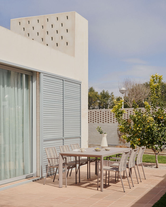 Kave Home - Culip buitentafel in aluminium met bruine afwerking 180 x