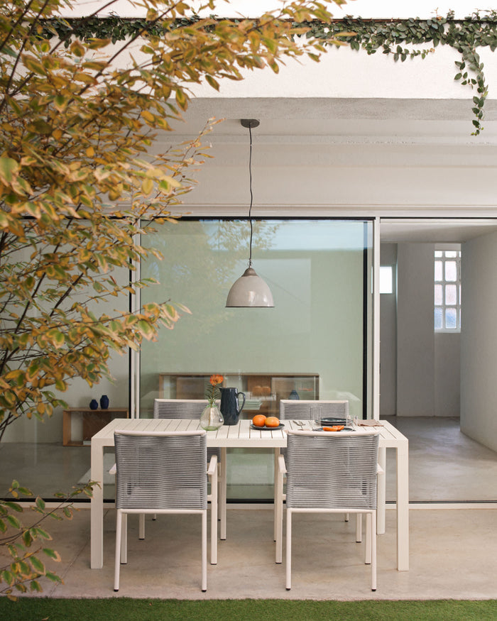 Kave Home - Culip buitentafel van aluminium met witte afwerking 180 x