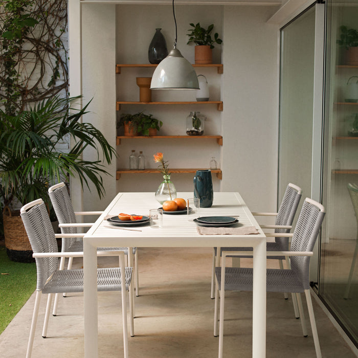 Kave Home - Culip buitentafel van aluminium met witte afwerking 180 x