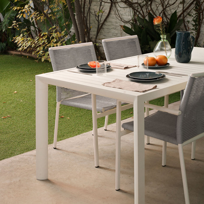 Kave Home - Culip buitentafel van aluminium met witte afwerking 180 x