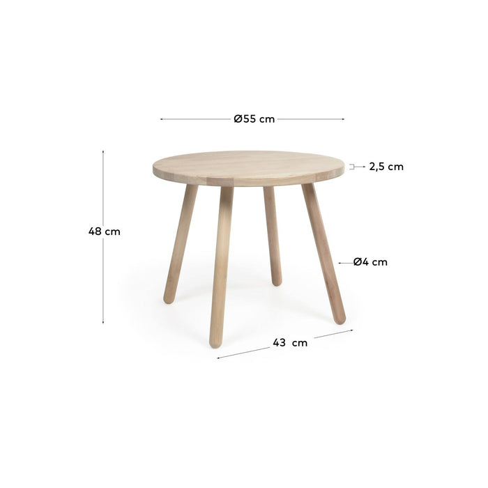 Kave Home - Ronde kindertafel Dilcia in massief rubberhout Ø 55 cm