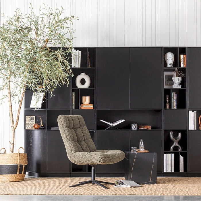 WOOOD Finca Opbergkast Rond Links - Grenenhout