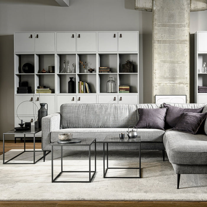 vtwonen Lower Case Modulaire Wandkast 4 Vakken - Mixed - Betongrijs - Incl. Onderstel