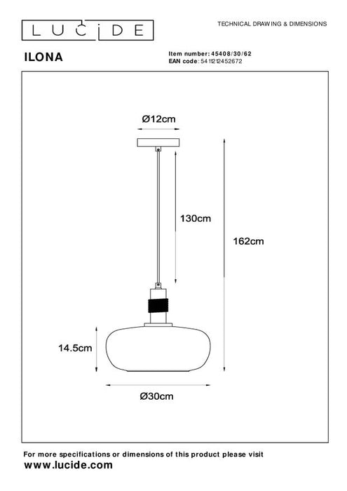 Lucide ILONA Hanglamp - Amber