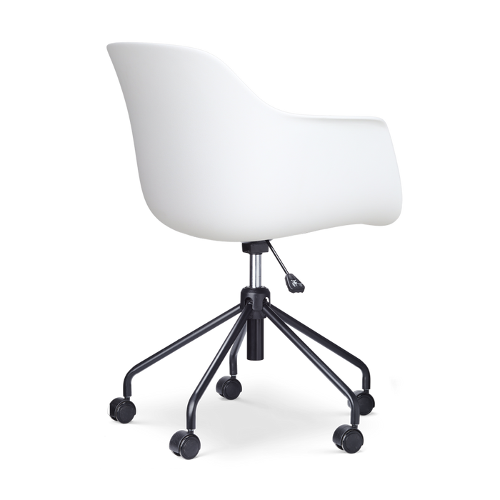 Nolon Nout-Liz Bureaustoel Wit - Beige Kussen - Zwart Onderstel