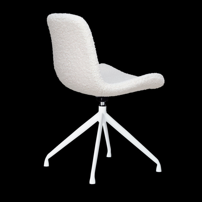 Nolon Nola-Fé Eetkamerstoel Teddy Wit - Draaibaar Wit Onderstel