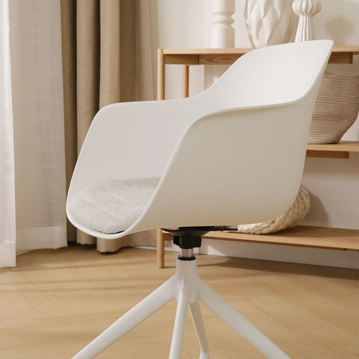 Nolon Nola-Liz Eetkamerstoel Wit - Lichtgrijs - Draaibaar - Wit