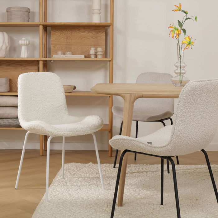 Nolon Nora-Fé Eetkamerstoel Teddy Wit - Stof - Witte Poten