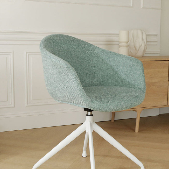 Nolon Nola-Otis Eetkamerstoel Zacht Groen - Draaibaar Wit Onderstel