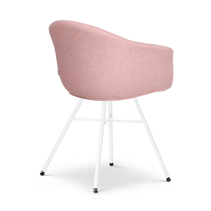 Nolon Noa-Otis eetkamerstoel zacht roze - met armleuning - wit