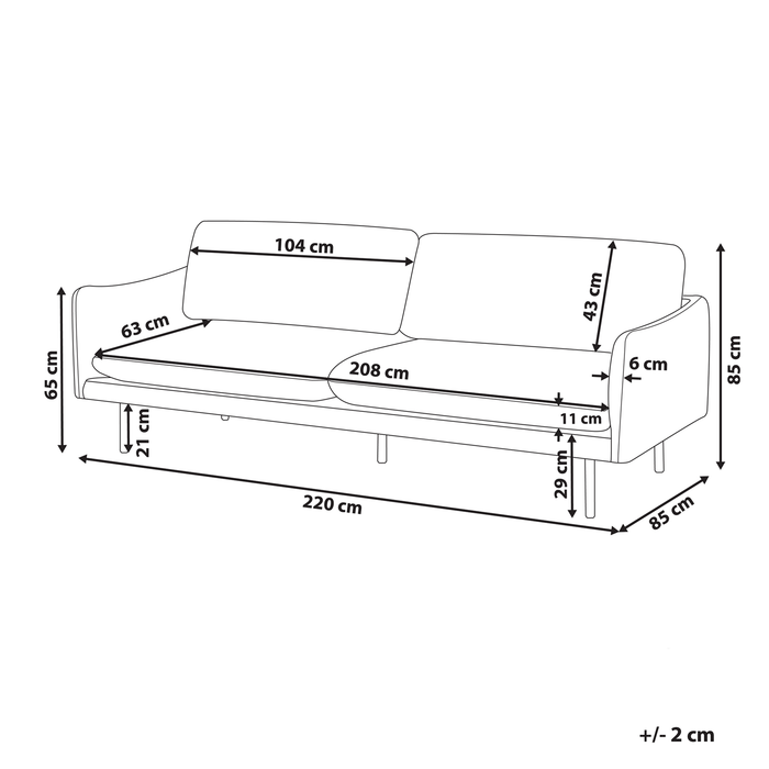 Beliani - VINTERBRO - Driezitsbank - Goudbruin - Polyester