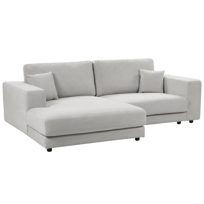 Beliani-LOFOTEN-Driezitsbank-Lichtgrijs-Rechtszijdig-Polyester