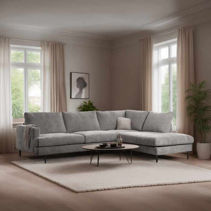 Vurna Marissa 3-zits hoekbank rechts stof - naturel