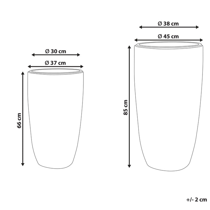 Beliani - CEDRUS - Bloempot set van 2 - Zwart - PE rotan
