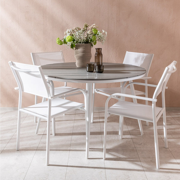 Nest outdoor Aaron Ronde Polywood Tuintafel - Wit