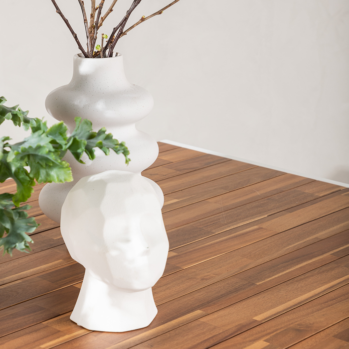 Nest outdoor Lasse Tuintafel Aluminium Wit - met Houten Tafelblad