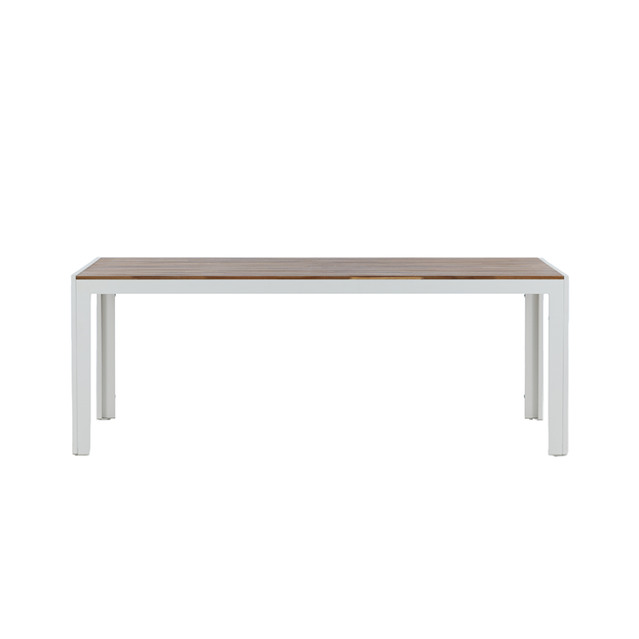 Nest outdoor Lasse Tuintafel Aluminium Wit - met Houten Tafelblad