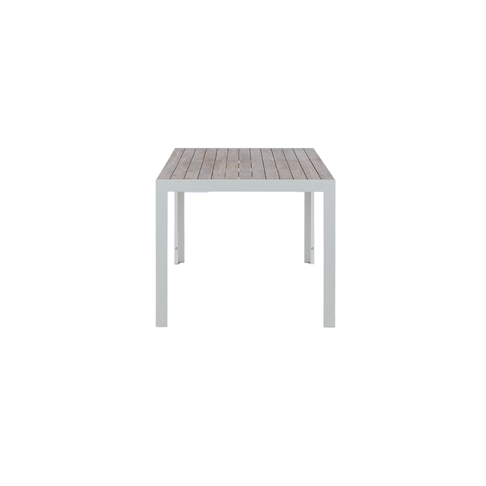 Nest outdoor Lasse Tuintafel Aluminium Wit - met Houten Tafelblad