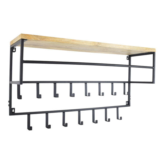 LOFT42 Petri XL Kapstok - 15 haken - Metaal - Zwart - 100x105x30