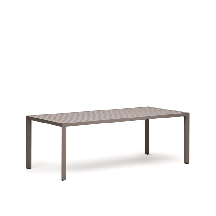 Kave Home - Culip buitentafel in aluminium met bruine afwerking 220 x