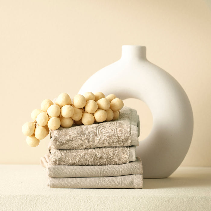 DDDDD theedoek Logo - 60x65 cm - Taupe - 6 stuks