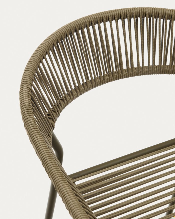 Kave Home - Futadera buitenstoel in groen synthetisch touw en staal