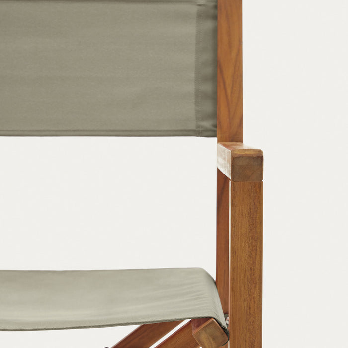 Kave Home - Thianna opvouwbare tuinstoel in groen met massief