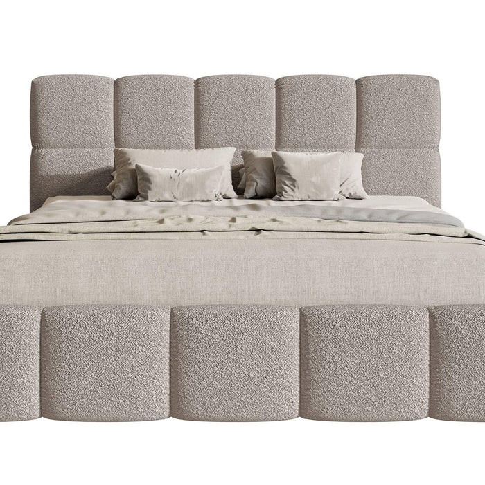 NADUVI Collection Chloe Bedframe 160 x 200 cm - met Opbergvak - Bouclé - Taupe