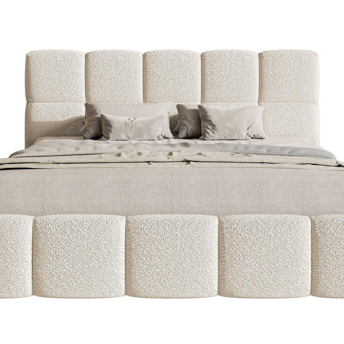 NADUVI Collection Chloe Bedframe 180 x 200 cm - Bouclé - Lichtbeige