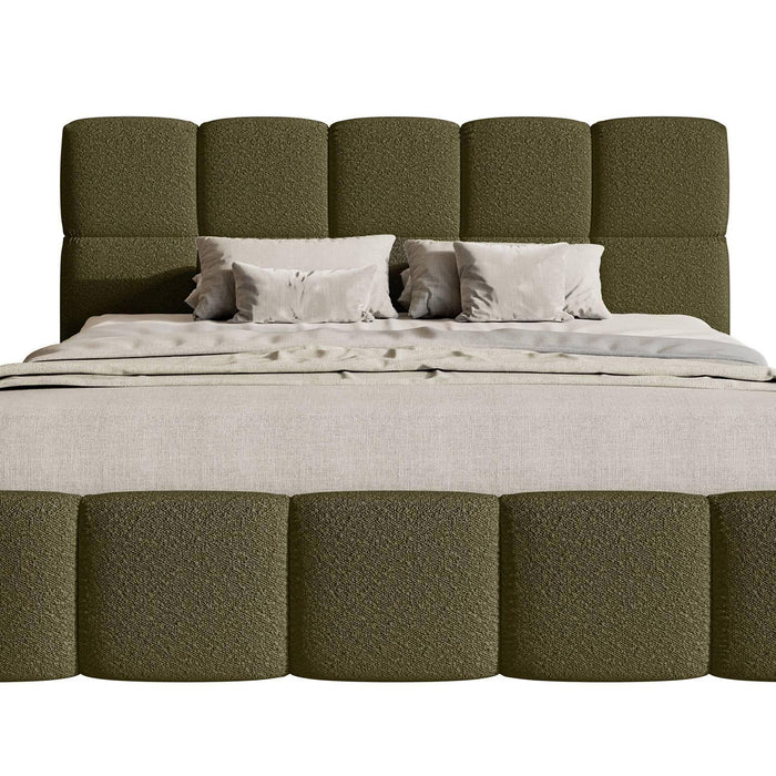 NADUVI Collection Chloe Bedframe 180 x 200 cm - Bouclé - Olijfgroen
