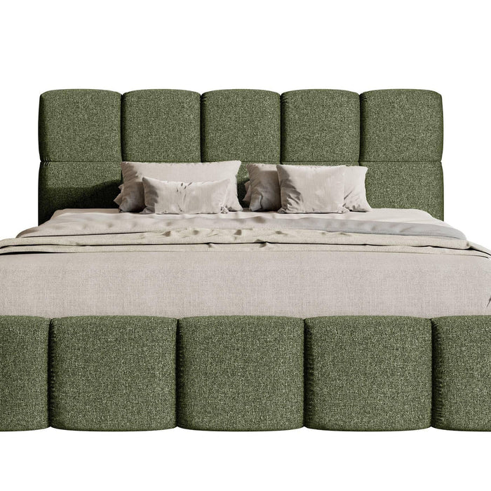 NADUVI Collection Chloe Bedframe 180 x 200 cm - Chenille - Olijfgroen