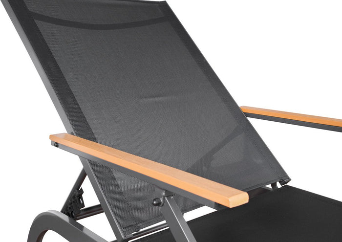 Sens-Line - Hawaii ligbed - verstelbaar - antraciet naturel - 195cm