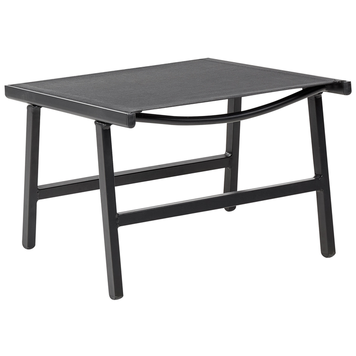 Beliani-MARCEDDI -Tuinstoel met voetenbank set van 2-Zwart-Textileen