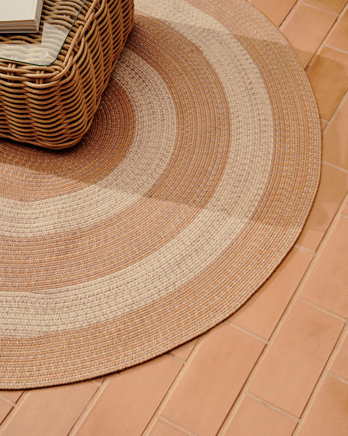 Kave Home - Leeith 100% PET oranje tapijt Ø 160 x 230 cm