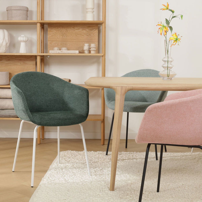 Nolon Nora-Otis Eetkamerstoel Donkergroen - met Armleuning - Zwart