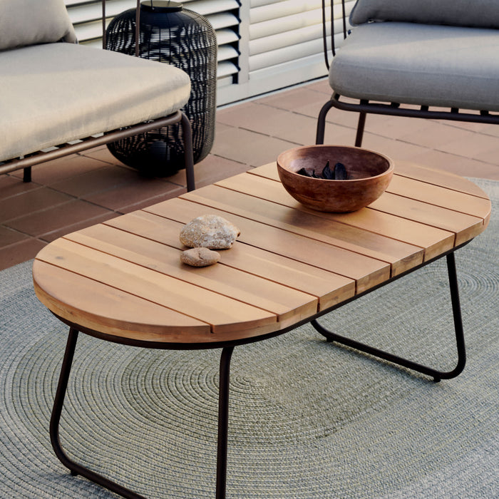 Kave Home - Salguer outdoor salontafel van massief acaciahout en bruin