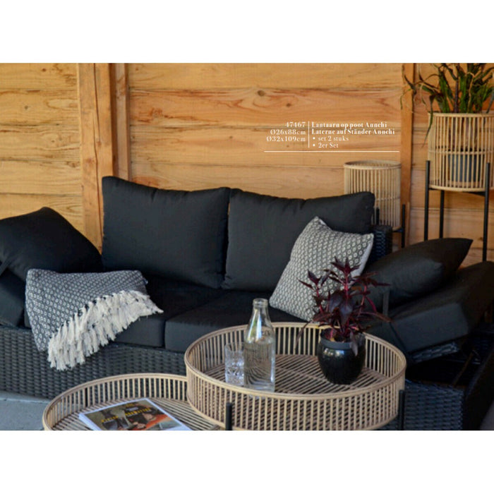 Lesli Living Lantaarn op Poot Annchi Naturel - Set van Twee