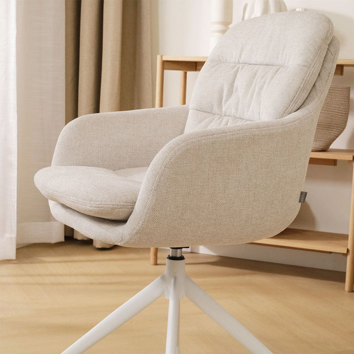 Nolon Nola-Mia Eetkamerstoel Beige - Draaibaar - Armleuning - Wit