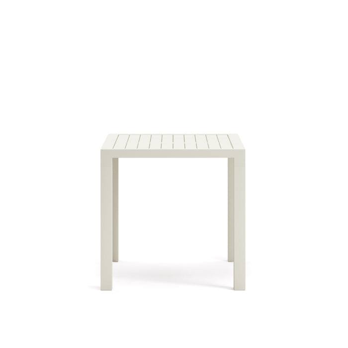 Kave Home - Culip buitentafel in aluminium met witte afwerking 77 x 77