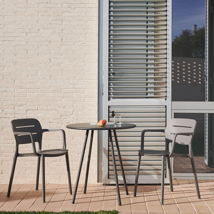 Kave Home - Montjoi ronde buitentafel in staal met grijze afwerking, Ø