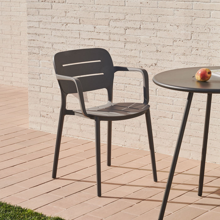 Kave Home - Montjoi ronde buitentafel in staal met grijze afwerking, Ø