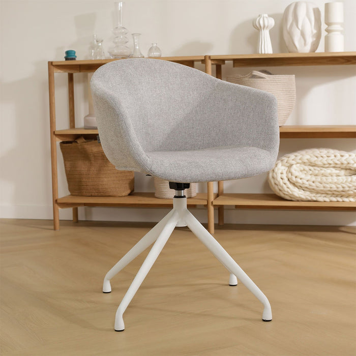 Nolon Nola-Otis Draaibare Eetkamerstoelen Set - Lichtgrijs - Zwart