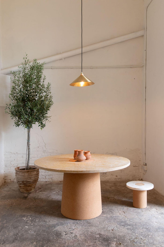 Frama Sintra bijzettafel Ø39 kurk|Estremoz marmer wit