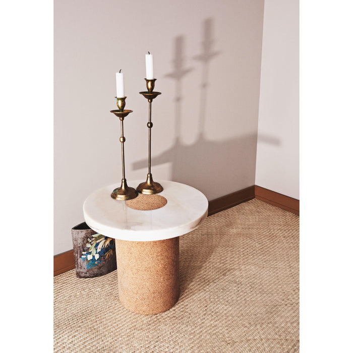 Frama Sintra bijzettafel Ø39 kurk|Estremoz marmer wit